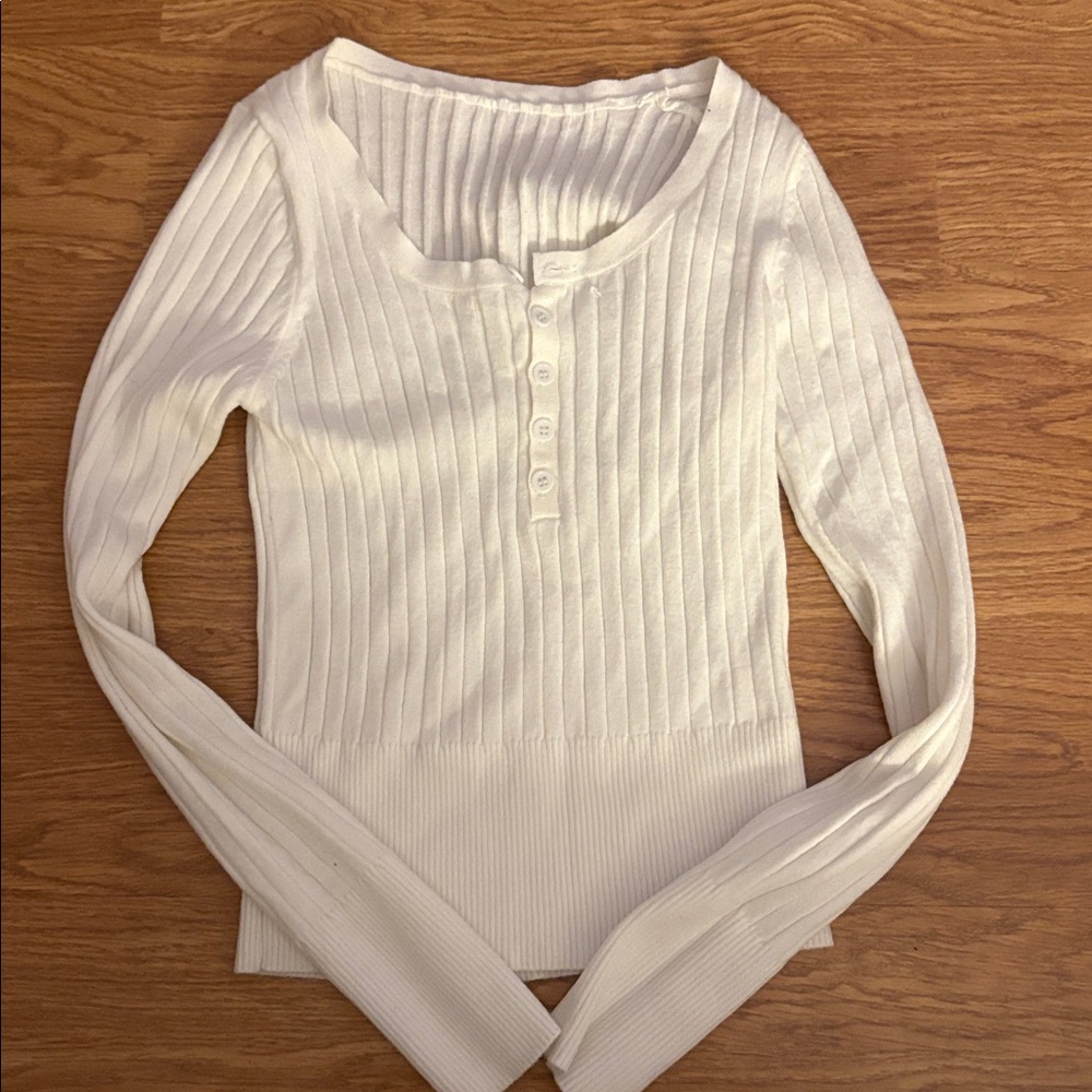 Women's Ribbed White Top